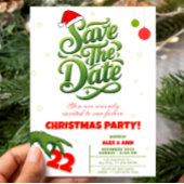 Grinch Style Christmas Party Save the Date 招待状