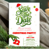 Grinch Style Christmas Party Save the Date 招待状