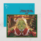 Grinchmas Greetings – Cute Anime Holiday Postcard シーズンポストカード (正面/裏面)