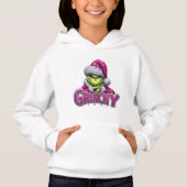 Grinchy Woman — Pink & Silver Holiday Hoodie by Ma (正面)