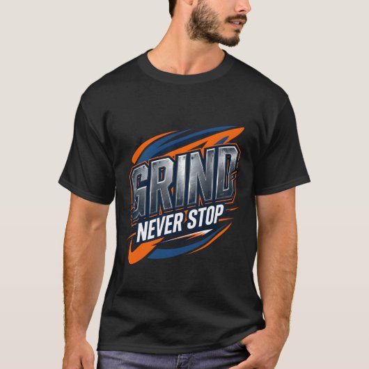Grind Never Stop フィットネスジム Tシャツ (正面)