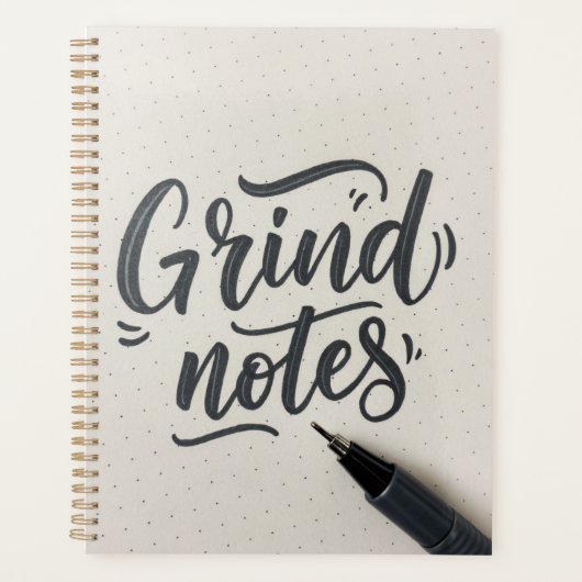 Grind Notes ジャーナル – 手書き風デザイン プランナー手帳 (正面)
