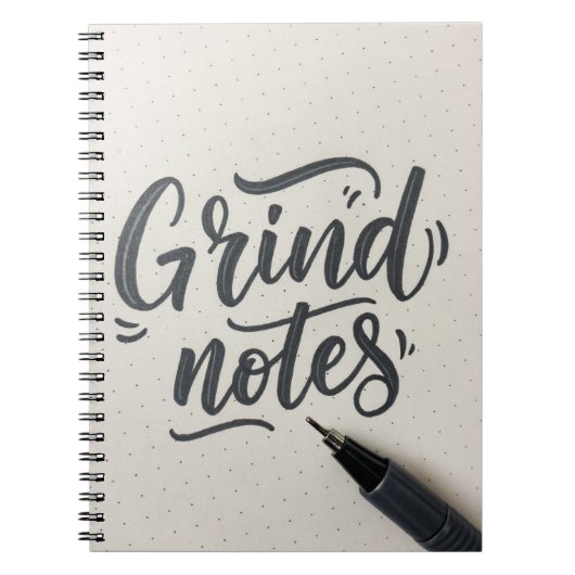 Grind Notes Journal – 手書きスタイルデザイン ノートブック (正面)