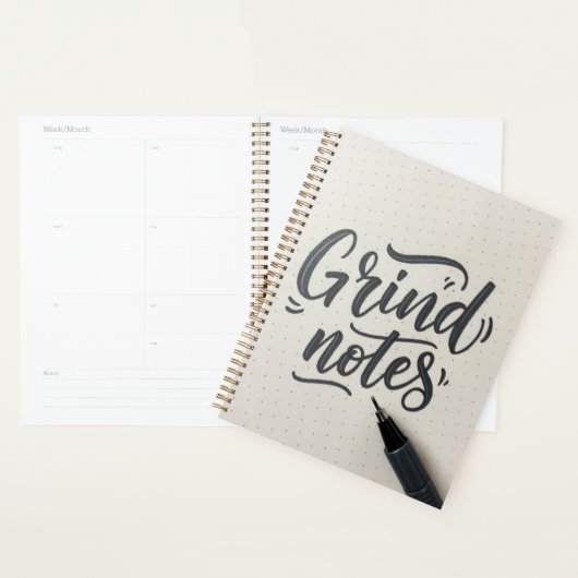 Grind Notes Journal – Handwritten Style Design プランナー手帳 (ディスプレー)