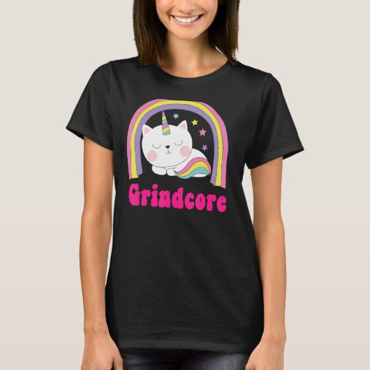 Grindcore Shirts皮肉レトロUnicorn Grindcore Tシャツ (正面)