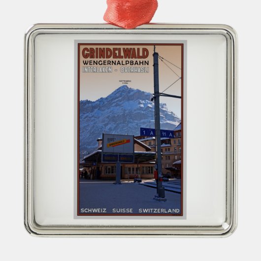 Grindelwaldの駅 メタルオーナメント (正面)