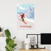 Grindelwald Switzerland Ski Resort Travel Poster ポスター (ホームオフィス)