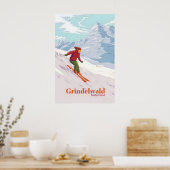 Grindelwald Switzerland Ski Resort Travel Poster ポスター (キッチン)
