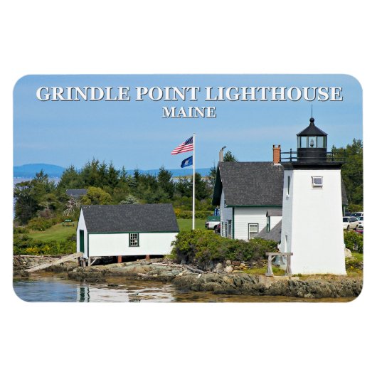 Grindle Point Light House, Maine Flexi Magnet マグネット (横)