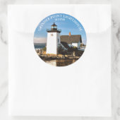 Grindle Point Light house, Maine Round Stickers ラウンドシール (バッグ)