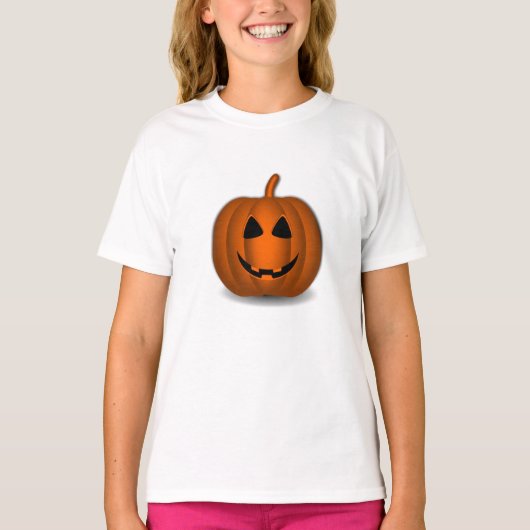 Grinning Jack o' Lantern Kids Ringer Tシャツ (正面)