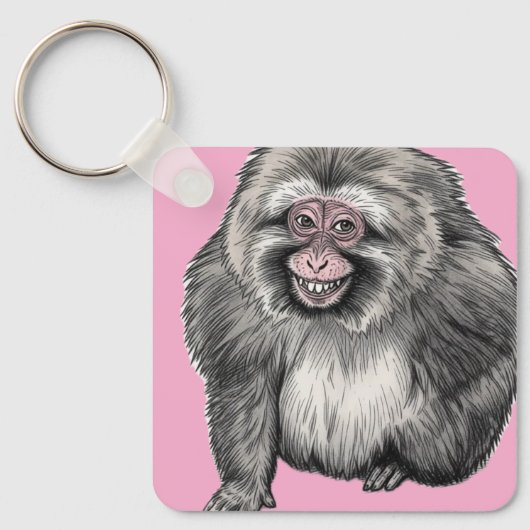 Grinning Monkey - Customizable Funny Gift  キーホルダー (正面)