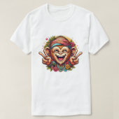 Grinning Peace Monkey Men's T-Shirt Tシャツ (デザイン正面)