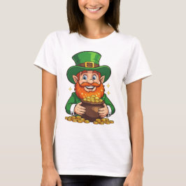 Grins And Coffers Galore Cartoon Leprechaun Tシャツ