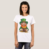 Grins And Coffers Galore Cartoon Leprechaun Tシャツ (正面フル)