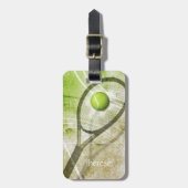 Grip女の子のテニスをする ラゲッジタグ (正面縦)