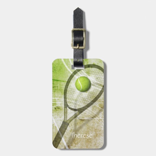 Grip女の子のテニスをする ラゲッジタグ (正面縦)