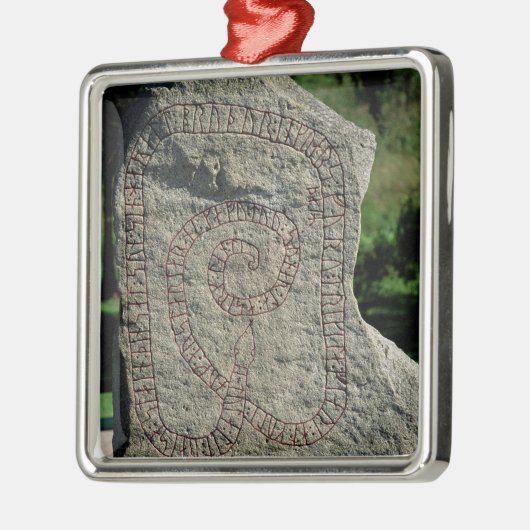 Gripsholmの城の外のRuneの石 メタルオーナメント (左)