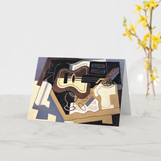 Gris – ギターとクラリネ素晴らし、アート、 カード (黄色い花)