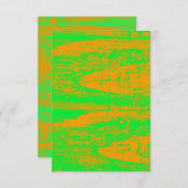 Grittyと鮮やかNeonハーフトーグランジン空白のカード 招待状 (正面/裏面)
