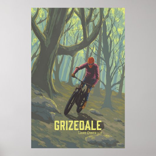 Grizedale Mountain Biking Travel Poster ポスター (正面)