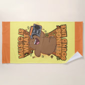 Grizz – 音楽とは感覚のサウンド ビーチタオル (正面)