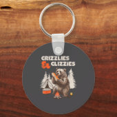 Grizzlies &amp; Glizzies Eating Hotdog Meme Funny  キーホルダー (正面)