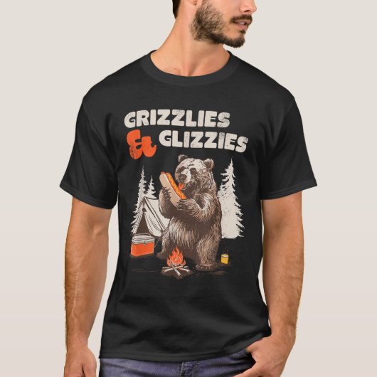 Grizzlies & Glizzies Eating Hotdog Meme Funny Tシャツ (正面)