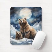 Grizzly Bear and Baby マウスパッド (マウス)