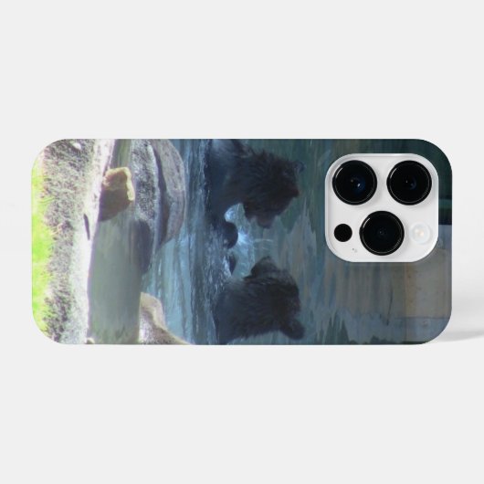 Grizzly Bear Couple iPhone Case iPhoneケース (裏面横)