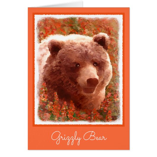 Grizzly Bear Cub in Fireweed'絵画's Wildlife Art (正面)