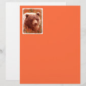 Grizzly Bear Cub in Fireweed'絵画's Wildlife Art (正面/裏面)