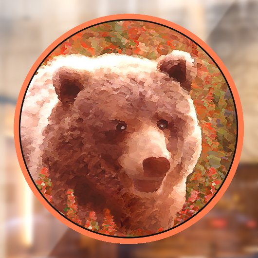 Grizzly Bear Cub in Fireweed'絵画's Wildlife Art ウィンドウサイン (シート2)