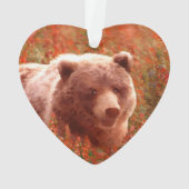Grizzly Bear Cub in Fireweed'絵画's Wildlife Art オーナメント (裏面)