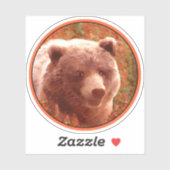 Grizzly Bear Cub in Fireweed'絵画's Wildlife Art シール (シート)