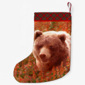 Grizzly Bear Cub in Fireweed'絵画's Wildlife Art スモールクリスマスストッキング (裏面)