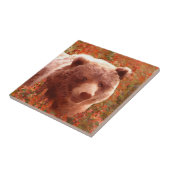 Grizzly Bear Cub in Fireweed'絵画's Wildlife Art タイル (側面)