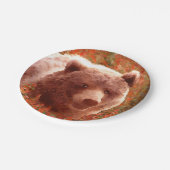 Grizzly Bear Cub in Fireweed'絵画's Wildlife Art ペーパープレート (アングル)
