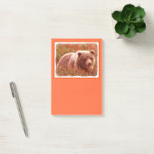 Grizzly Bear Cub in Fireweed'絵画's Wildlife Art ポストイット (オフィス)