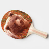 Grizzly Bear Cub in Fireweed'絵画's Wildlife Art 卓球ラケット (横)