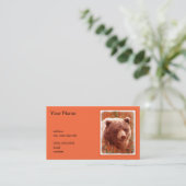 Grizzly Bear Cub in Fireweed'絵画's Wildlife Art 名刺 (スタンド正面)
