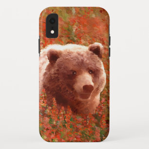 Grizzly Bear Cub in Fireweed'絵画's Wildlife Art iPhone XRケース