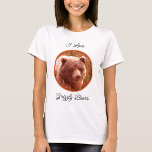 Grizzly Bear Cub in Fireweed'絵画's Wildlife Art Tシャツ