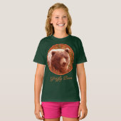 Grizzly Bear Cub in Fireweed'絵画's Wildlife Art Tシャツ (正面フル)