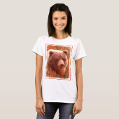 Grizzly Bear Cub in Fireweed'絵画's Wildlife Art Tシャツ (正面フル)