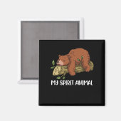 Grizzly Bear Gift Men My Spirit Animal Grizzly マグネット (正面/裏面)