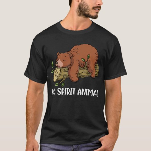 Grizzly Bear Gift Men My Spirit Animal Grizzly Tシャツ (正面)