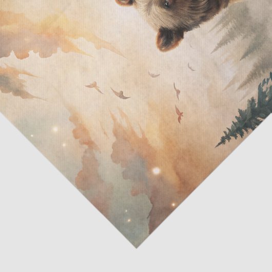 Grizzly Bear in a Forest Meadow with Flowers 薄葉紙 (詳細)