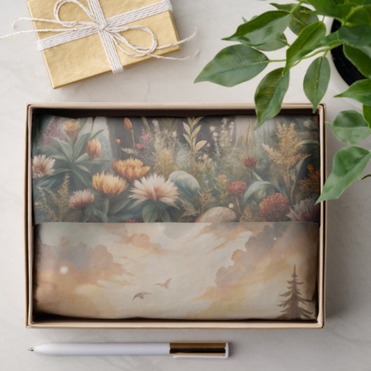 Grizzly Bear in a Forest Meadow with Flowers 薄葉紙 (ギフト)