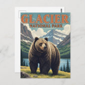 Grizzly Bear in Glacier National Park Montana ポストカード (正面/裏面)